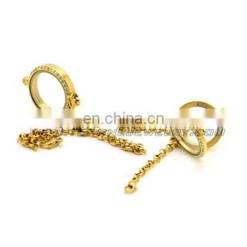 Gold plated locklet design cubic zincon bracelet stainless steel