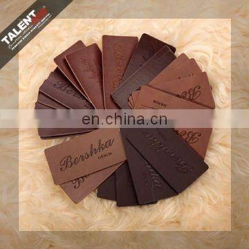 custom hot stamping brand name logo jeans leather label patch