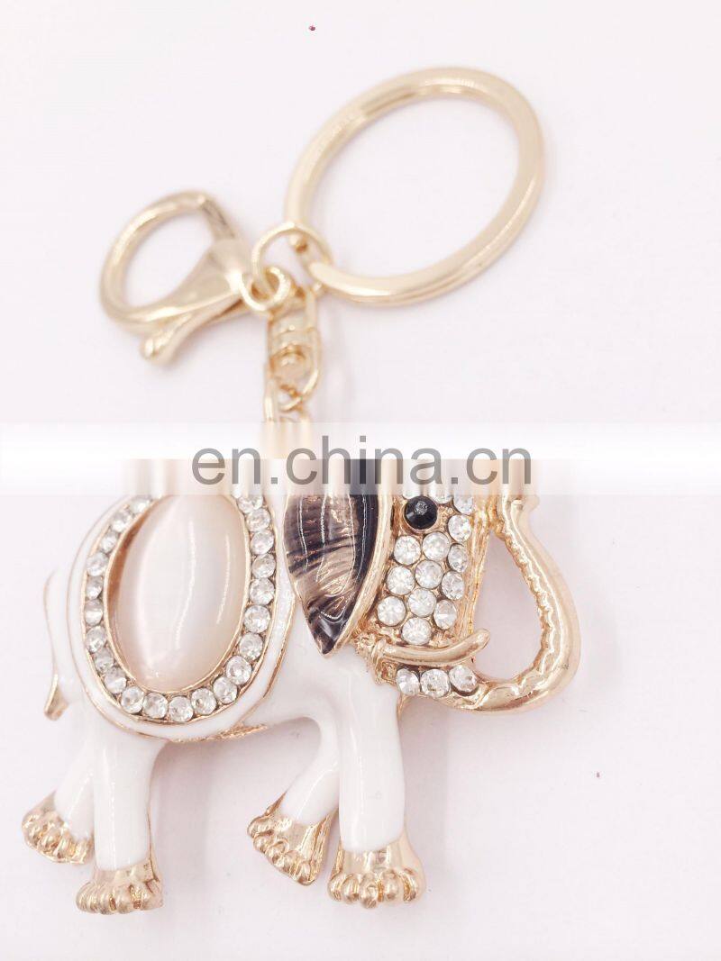 Bejeweled Elephant Shape Key Chain Lovely Pendant Key Ring Elephants Keychain