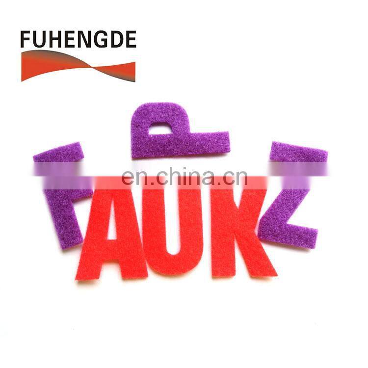 Double side hook and loop alphabet letters for T-shirt garments shoes