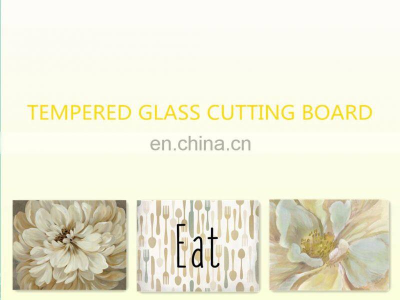 China supplier clear tempered glass chopping board with rough edge
