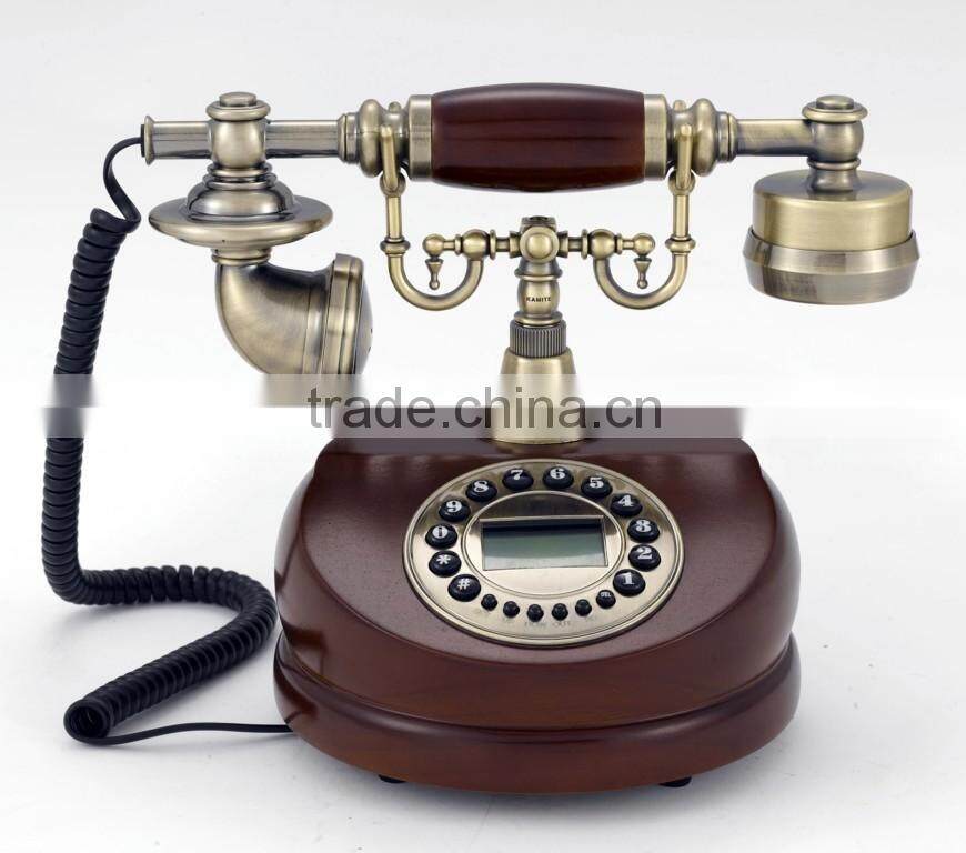Landline old style antique wooden telephone