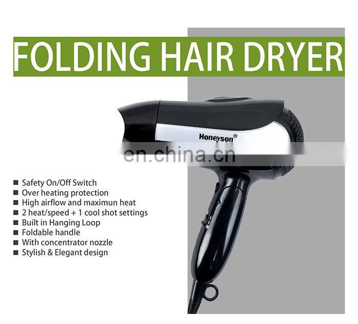 Honeyson hotel room 1600 watt healthy hair dryer with safety switch