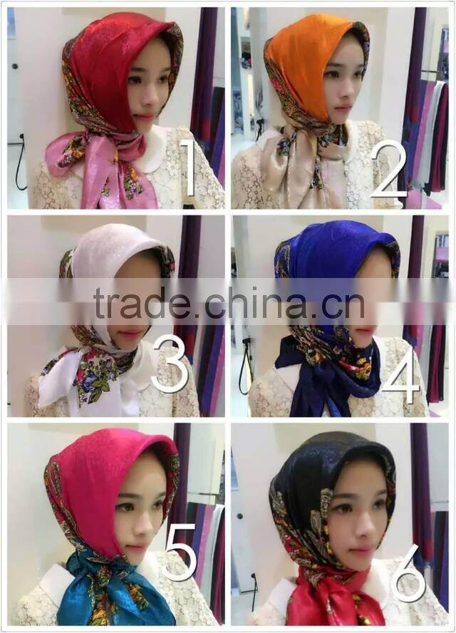 S446 Popular leisure design muslim square scarf