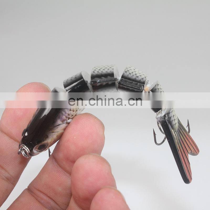 10cm Fishing Wobblers 6 Segments Fishing Lure Bait with Artificial Hooks