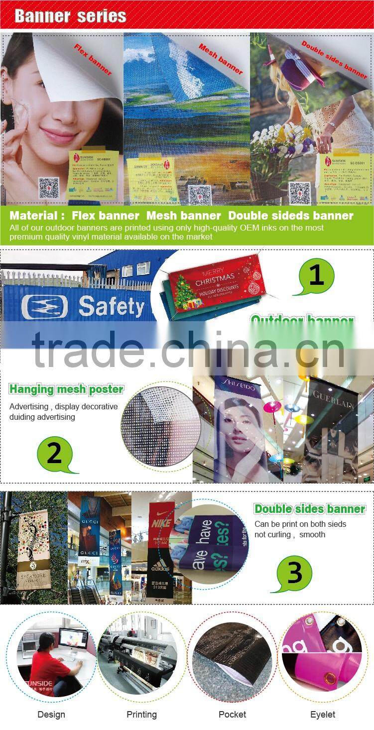 Custom hanging banner sizes, double sides street banner, street pole banner-qt
