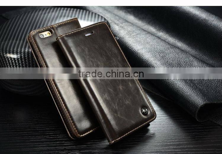 Handmade genuine leather back cover with card holder phone cases for iphone 6 plus bulk buy from alibaba china