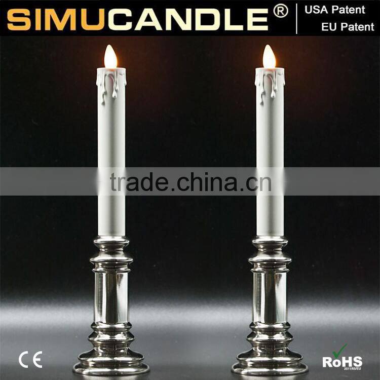 LED taper candle with moving wick with USA and EU patent below party