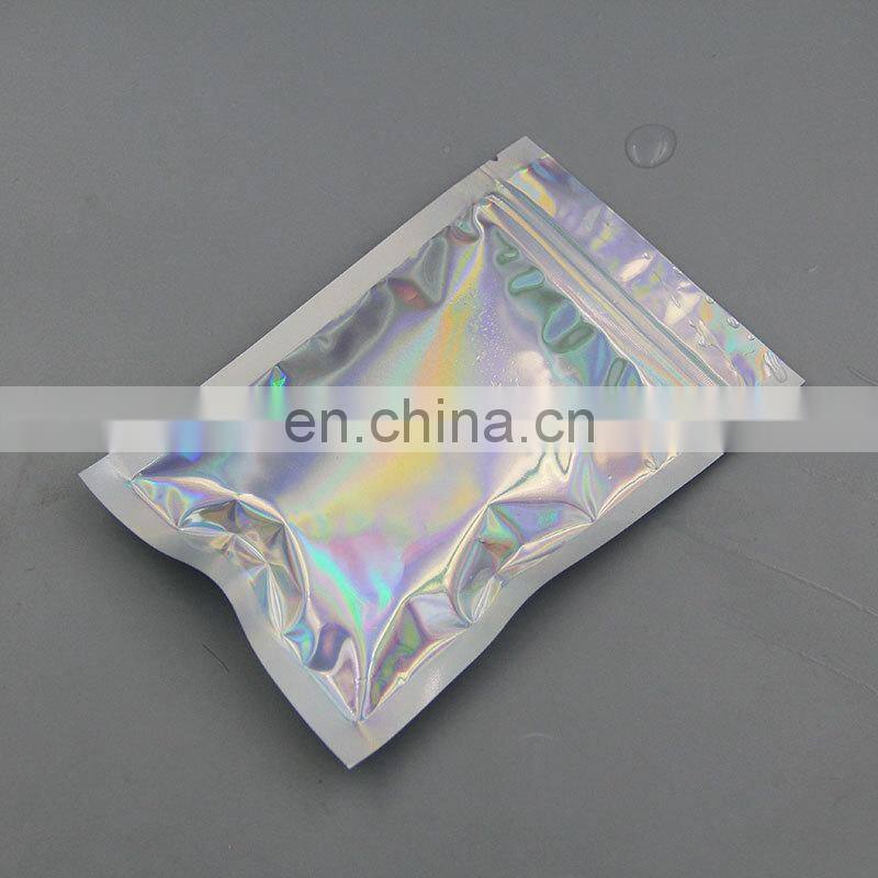 Plain Aluminum Foil Pouch Sealer Holorgaphic Zip Lock Bag custom mylar plastic bags