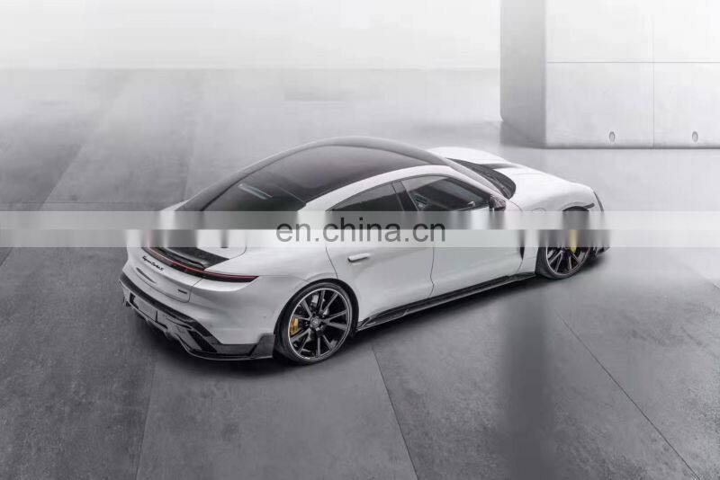 Runde Dry Carbon Fiber Material For Porsche Taycan Upgrade Mansory Style Body Kit Front Lip Rear Lip Side Skirt Spoiler