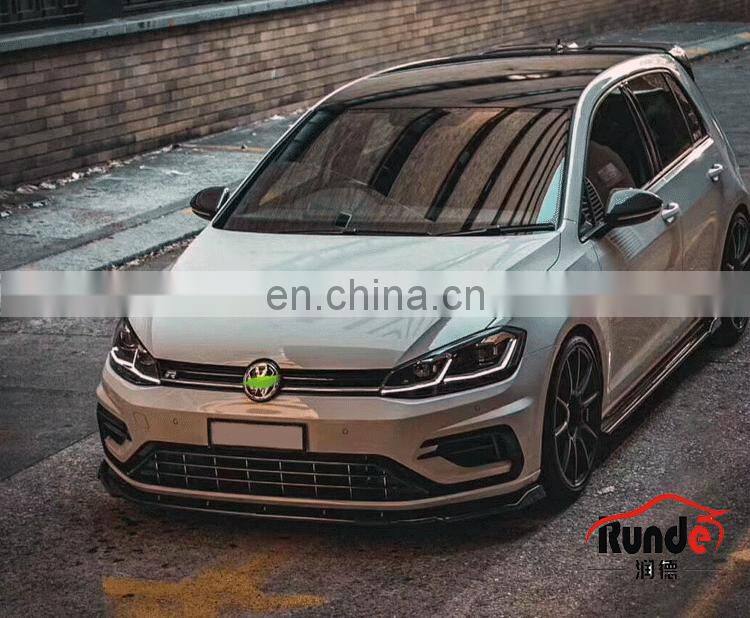 Runde ABS Material R Style Body kit Front Rear Bumper Side Skirt Grille For 12-17 Volkswagen Golf 7 And Golf 7.5 body kit