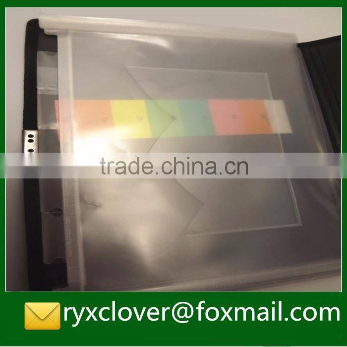 velcro pvc expanding clear pocket file folder with clip