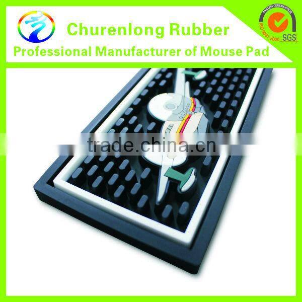 Flexible PVC Bar Mat, Durable Bar Counter Mat Custom 3D Logo, High Quality Soft Rubber PVC Bar Runner