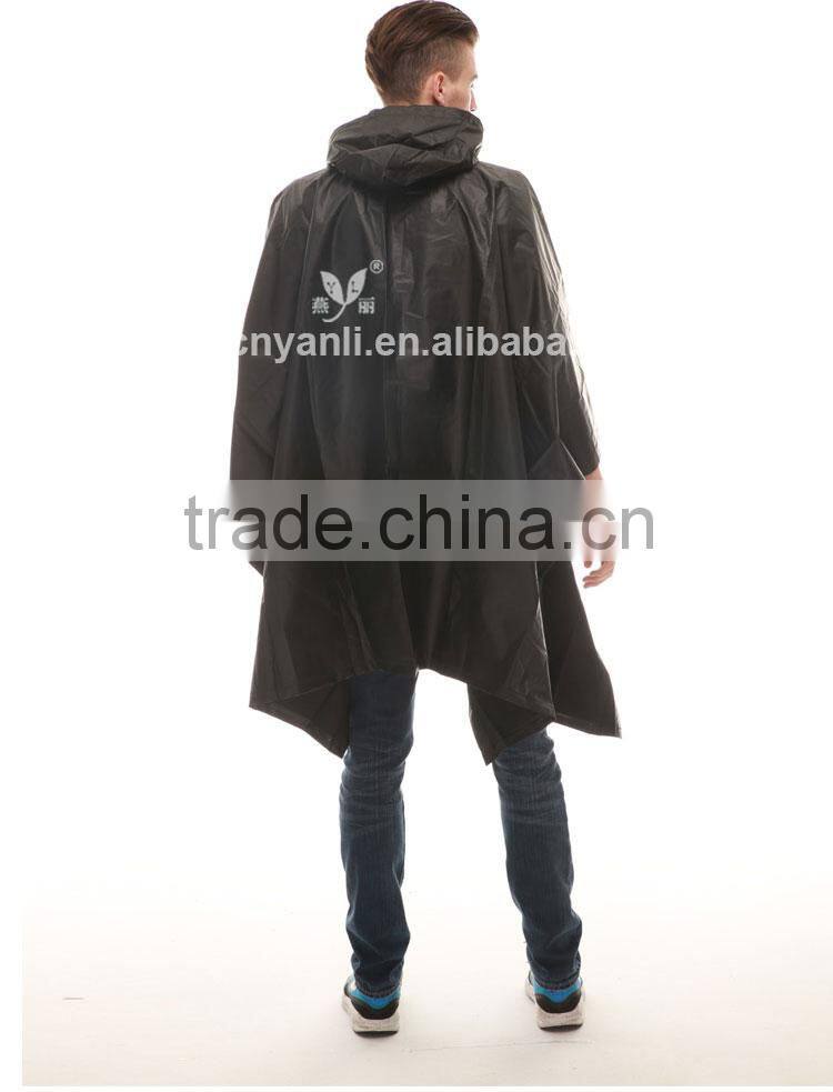 YANLI unisex durable 100%waterproof adult poncho raincoat