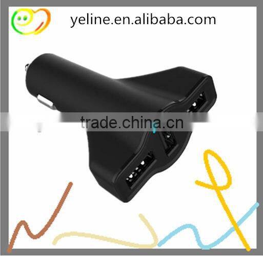 Portable Private label multi ports usb car charger promotional 3 ports plane usb charger triple usb car charger