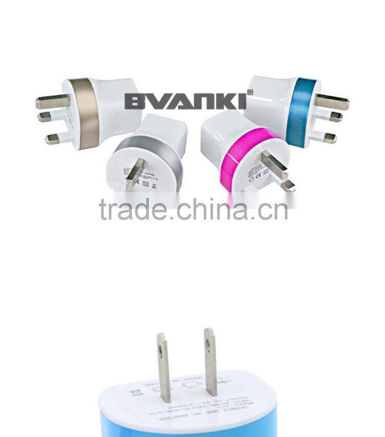 2016 hot new arrivals Top Quality CE Approved Wholesale EU/US/UK/AU Plug 5V 2.1A Dual USB Travel Wall Charger with High quality