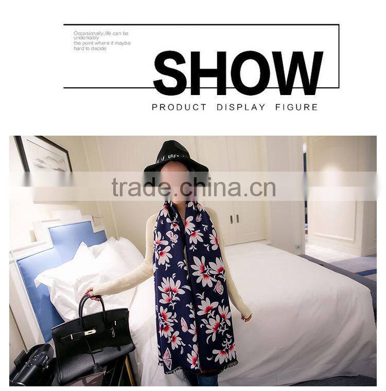 Latest Design Floral Printed Cashmere Pashmina Shawl Nepal