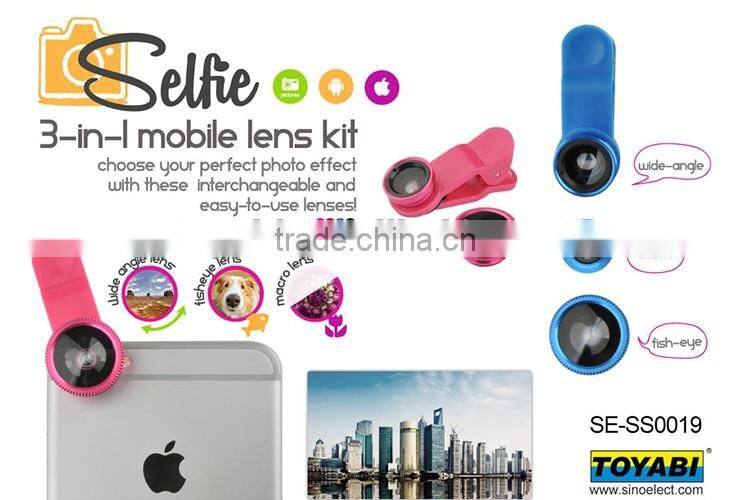 3 in 1 camera lens compatible with most types of mobile phones and take different pictures from others