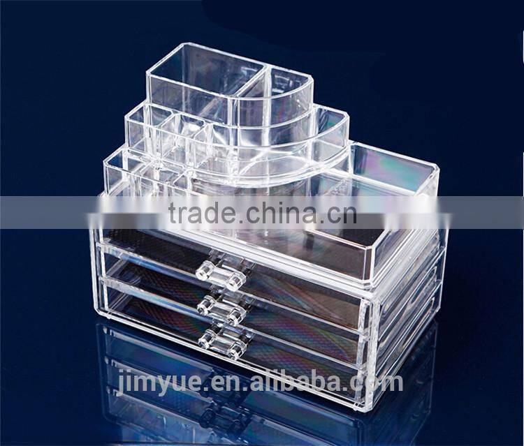 Acrylic cosmetic organizer with removable lipstick holder