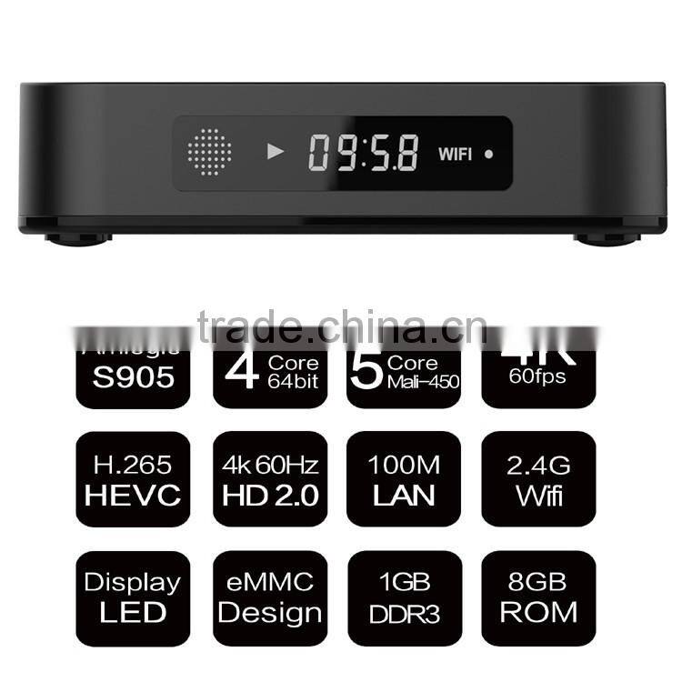 Newest 1G Smart TV Box With Led Display Quad Core Android 5.1 3D Wifi