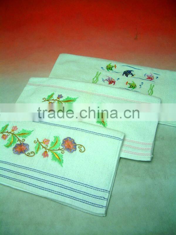 High quality 100% cotton organic satin border bath towel 100% cotton