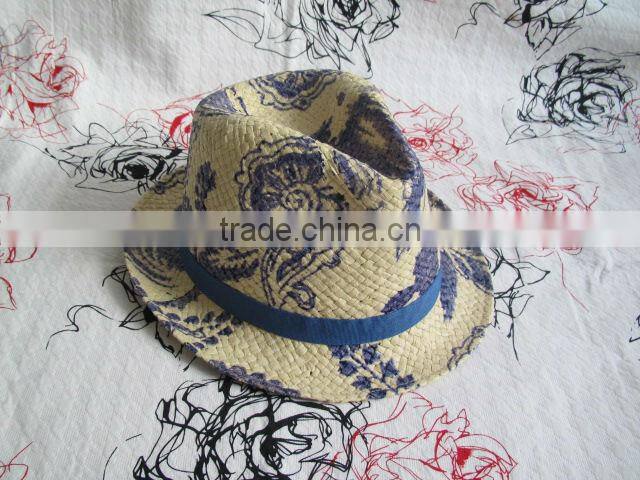 summer straw fedora hat for lady