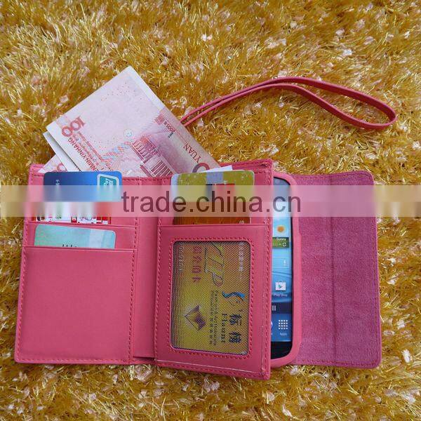 mini I9300 wallet case for Samsung GALAXY S3 hot selling