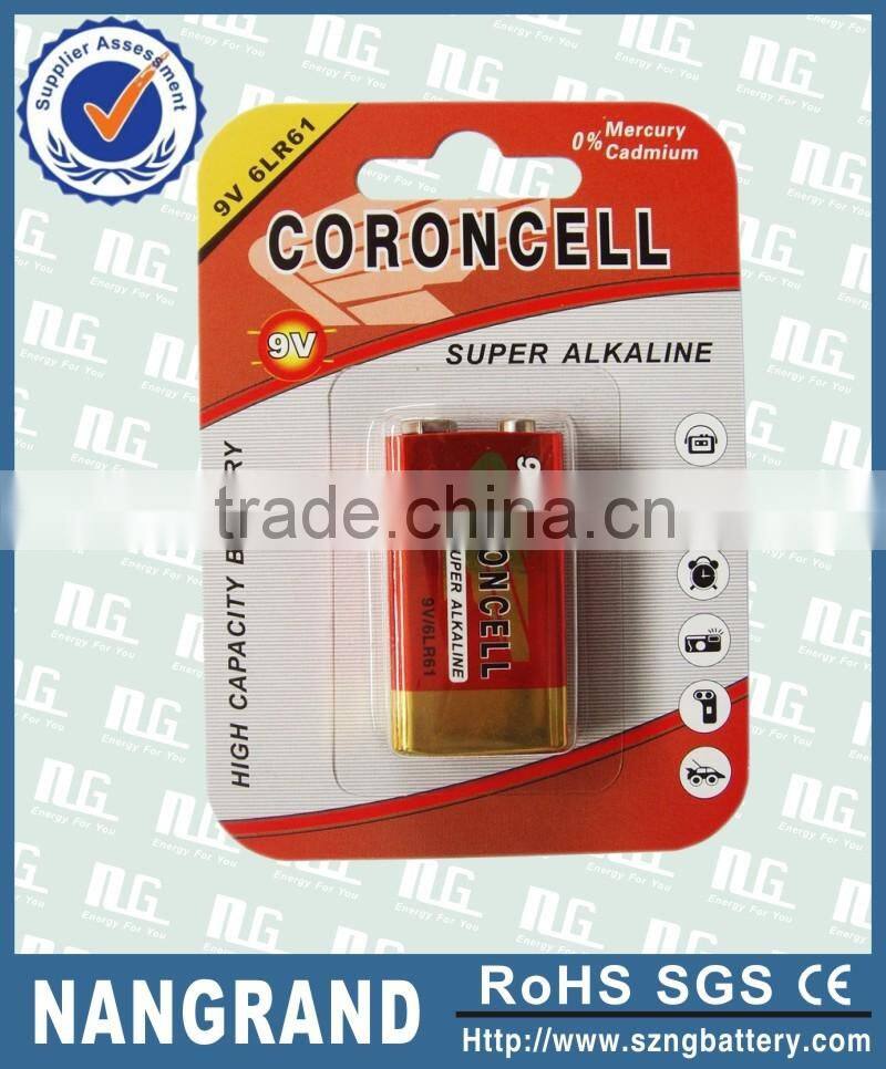 Excellent price of dry battery alkaline 9v