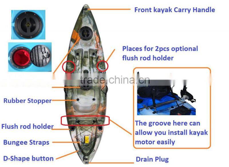 plastic lightweight fishing boat kayak