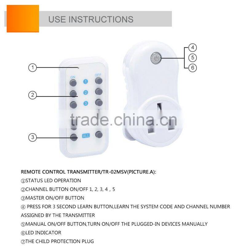 Wireless super home automation remote control switch socket plug for home usage to save the energy protect the enviroment