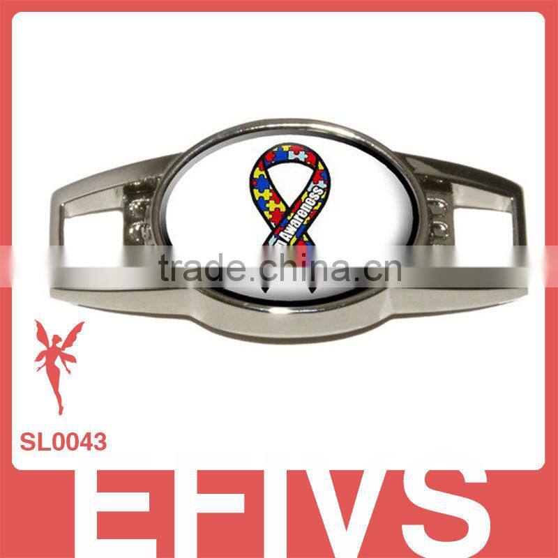 customized logo metal shoelace bracelet charms