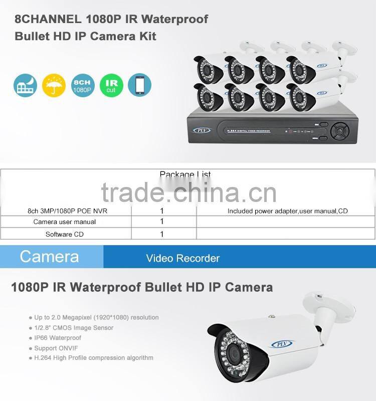 shenzhen top factory 8ch nvr poe 1080p surveillance system plug and play