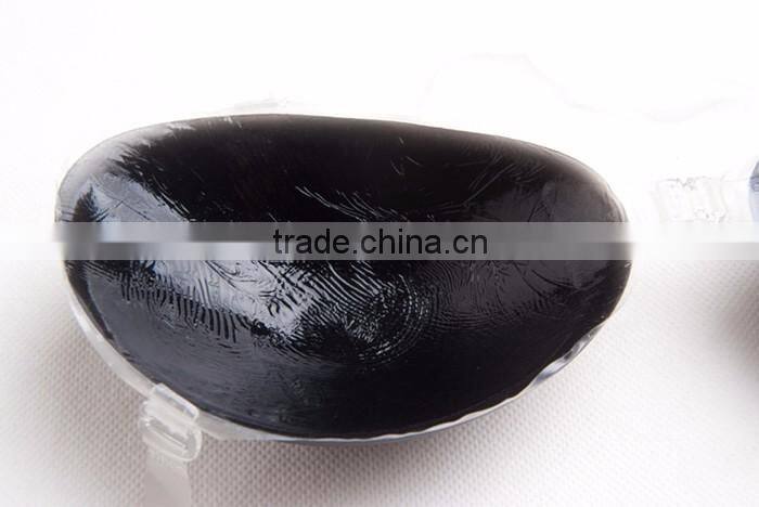 OEM Customized Low Price Adhesive Silicone Black Bra Cup With Strap