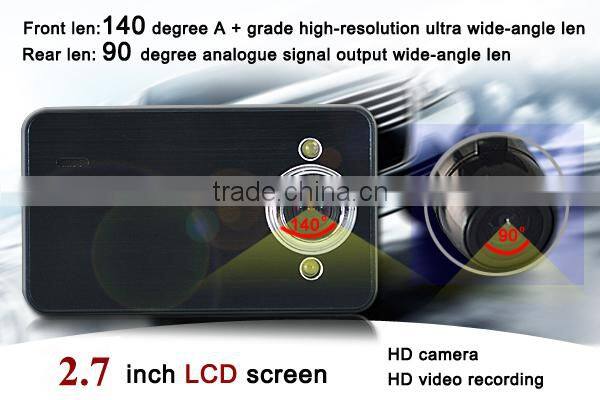 Chelong Factory 2.7inch dual lens G-sensor motion detection car sd card video recorder