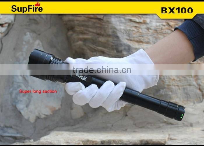 BX100 flashlight XML2 T6 LED long tactical camping torch self defense rechargeable 18540 batteries emergency flash light