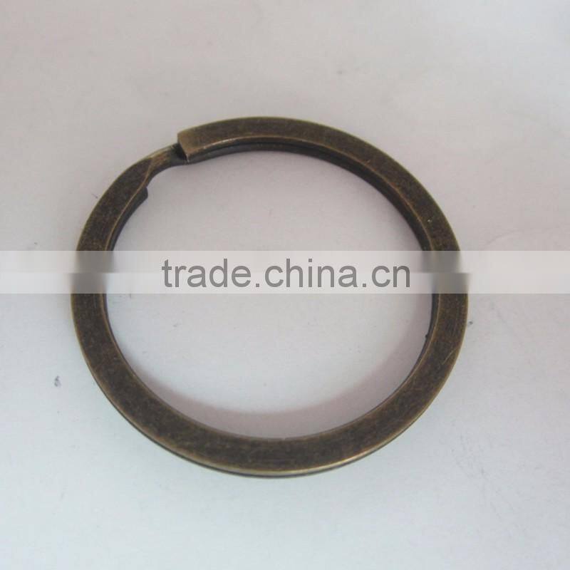 Fashion High Quality Gift Metal Flat Antique Brass Split Key Ring in Bulk Sellling