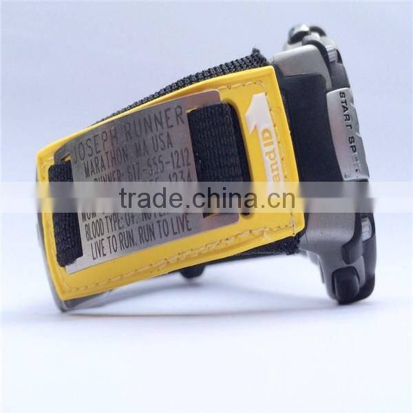 id watch tag engrave metal silicone id bracelet metal tag