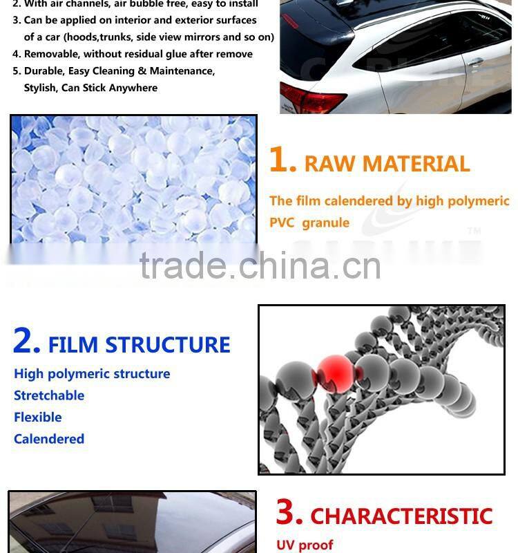 150Microns Stylish High Glossy Black Car Foil Stickers Sunroof Vinyl Film