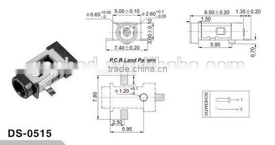 high quality DC power jack SMD