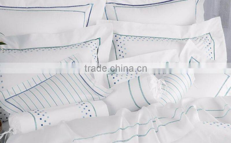 Embroidered white cotton pillow case no.61