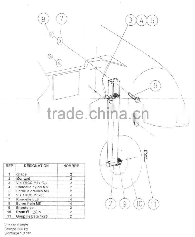 easy to carry inflatable boat with tralier