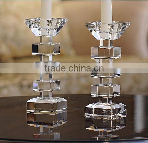 k9 crystal candle holder,high quality crystal pillar candle holders
