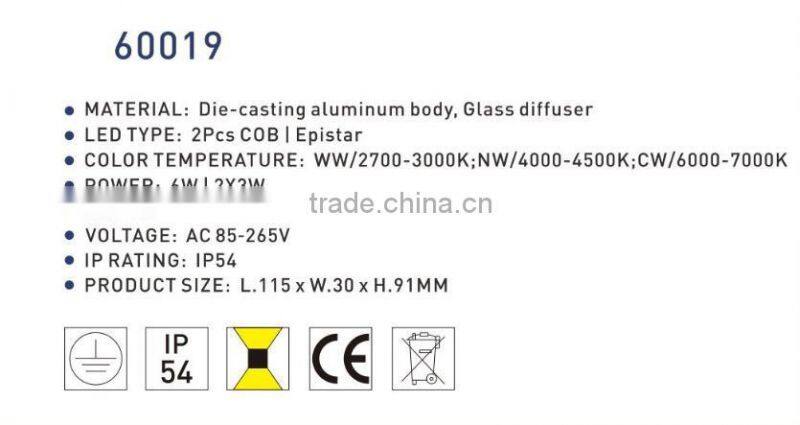 Halogen H-PIN wall light fixture/indoor surface mounted wall lamp