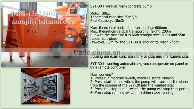 foam concrete machine with foam generator, mixer, hydraulic pump, good for roofing insulation