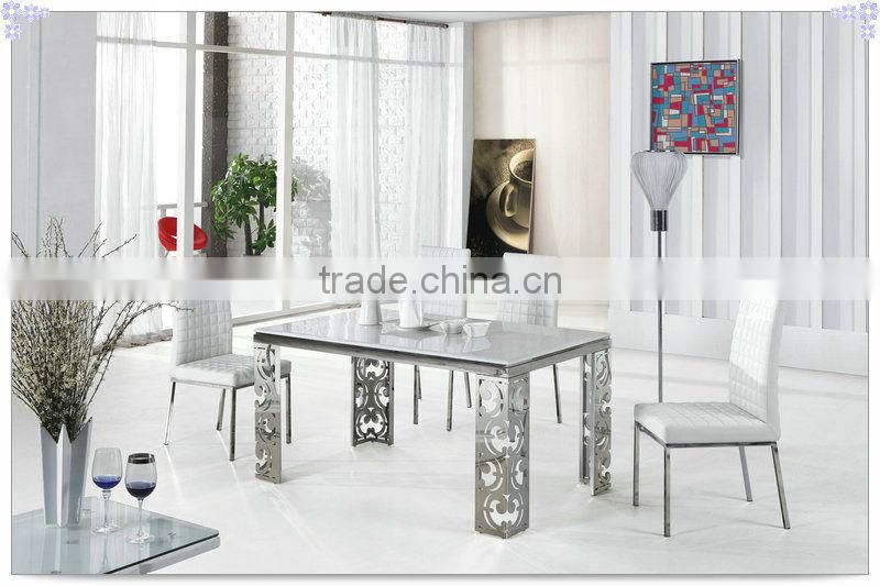 marble top metal frame dining table chairs