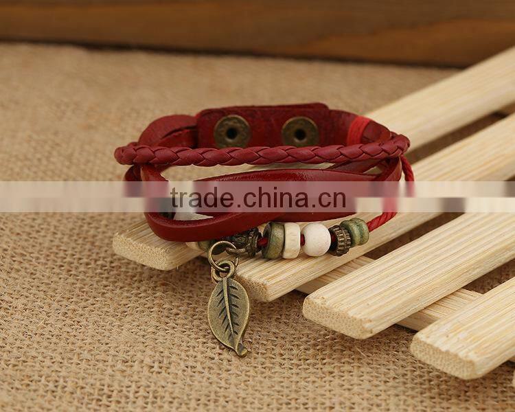 European and American punk bracelet jewelry wholesale fringed owl olive new handmade DIY woven multilayer Fashion charm bracelet