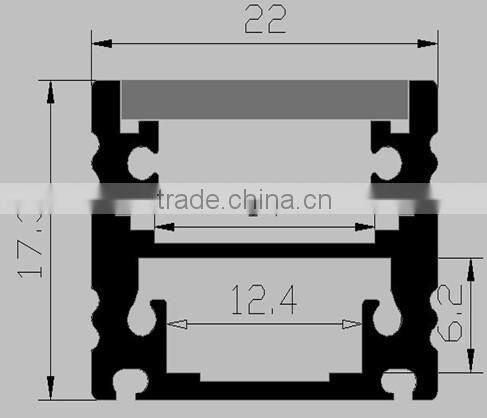 QS- 2217 LED linear light housing Recessed Led Aluminum Profile For Led Strip