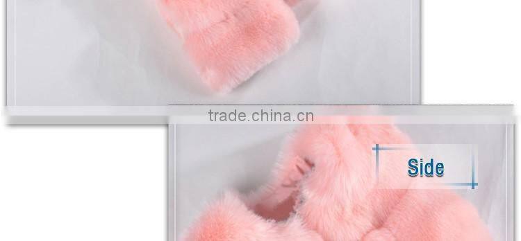 women fake fur vest jacket black