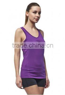 Wholesale OEM women sleeveless vest/87%polyester 13%spandex vest