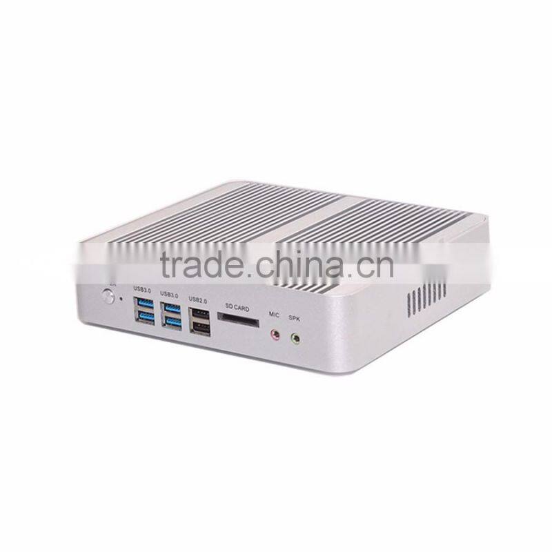 Fanless PC Intel core i5 5200U 2.2G 12V HD5500 GPU i5 good computers Linux Server WiFi HDMI support HD 4K resolution